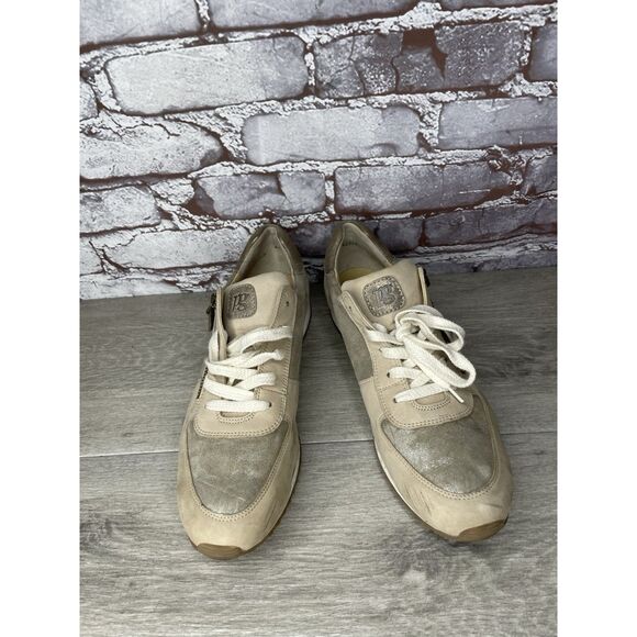 Paul Green Hendrix Tan Metallic Leather Low Casual Sneakers Women 7.5UK/10M US - Picture 1 of 16